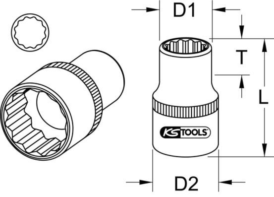 KS TOOLS Hylsyavain 911.1580